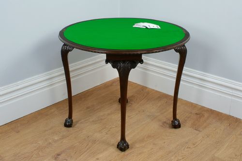 Chippendale Style Mahogany Fold Over Card Table (Circa 1900)