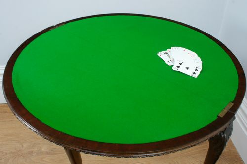 fig 2. Chippendale Style Mahogany Fold Over Card Table (Circa 1900)