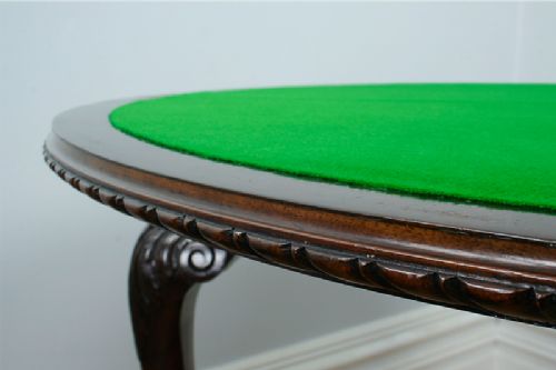 fig 3. Chippendale Style Mahogany Fold Over Card Table (Circa 1900)