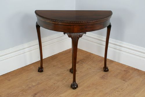 fig 4. Chippendale Style Mahogany Fold Over Card Table (Circa 1900)