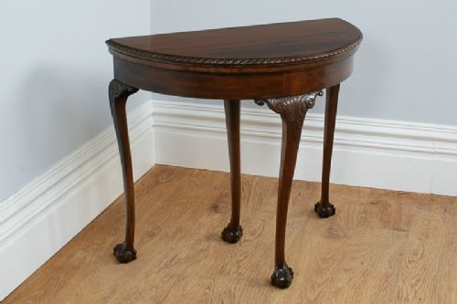 fig 5. Chippendale Style Mahogany Fold Over Card Table (Circa 1900)