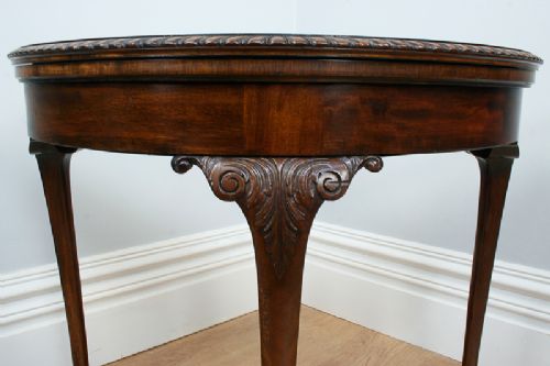 fig 7. Chippendale Style Mahogany Fold Over Card Table (Circa 1900)