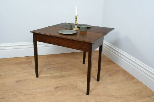 George III Oak Fold Over Tea Table (Circa 1780)