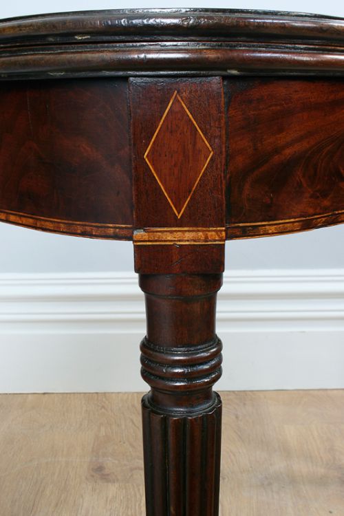 fig 7. George IV Inlaid Figured Mahogany “D” End Tea Table (Circa 1830)