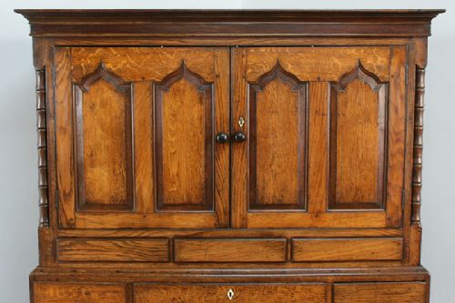 fig 1. George III Welsh Housekeepers Oak Food Cupboard (Circa 1780 - 1820)