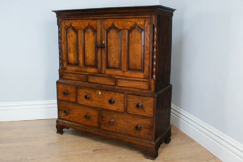 fig 3. George III Welsh Housekeepers Oak Food Cupboard (Circa 1780 - 1820)