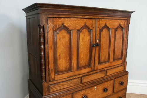 fig 4. George III Welsh Housekeepers Oak Food Cupboard (Circa 1780 - 1820)