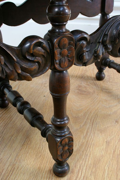fig 8. Set of 3 French Carved Beech Tapestry Stools (Circa 1880)