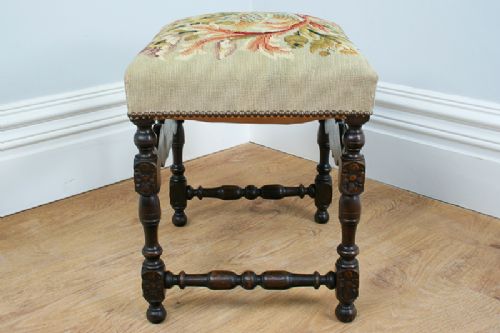 fig 3. French Carved Beech Tapestry Stool (Circa 1880)