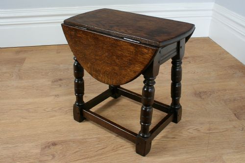 Charles II Style Oak Swivel Drop Leaf Coffee Table (Circa 1890)
