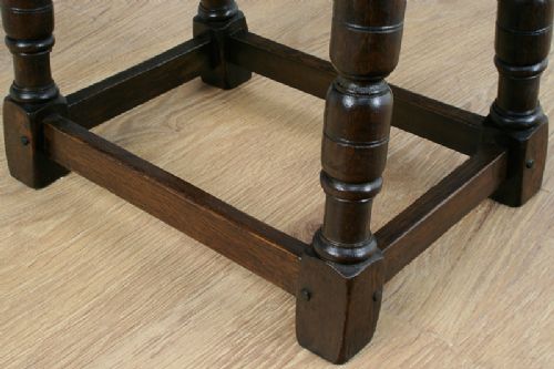 fig 6. Charles II Style Oak Swivel Drop Leaf Coffee Table (Circa 1890)