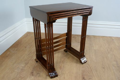fig 4. Set of Four Edwardian Mahogany Inlaid Nests of Tables (Circa 1900)