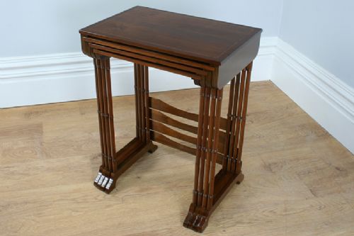fig 5. Set of Four Edwardian Mahogany Inlaid Nests of Tables (Circa 1900)