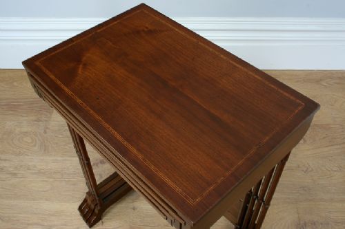 fig 6. Set of Four Edwardian Mahogany Inlaid Nests of Tables (Circa 1900)