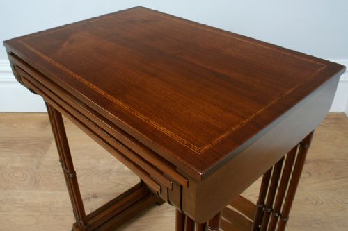 fig 7. Set of Four Edwardian Mahogany Inlaid Nests of Tables (Circa 1900)
