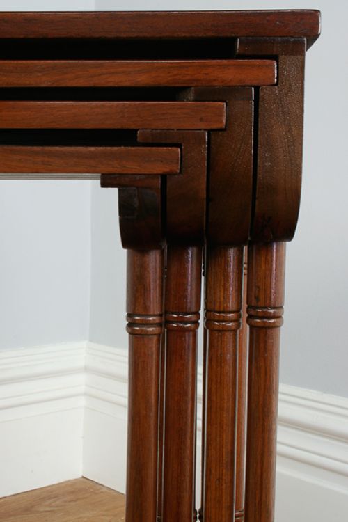 fig 9. Set of Four Edwardian Mahogany Inlaid Nests of Tables (Circa 1900)