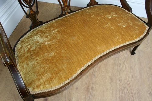 fig 7. Edwardian Inlaid Rosewood Ladies Settee (Circa 1901)