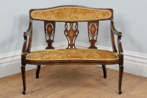 fig 1. Edwardian Inlaid Rosewood Ladies Settee (Circa 1901)
