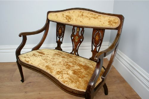 fig 2. Edwardian Inlaid Rosewood Ladies Settee (Circa 1901)