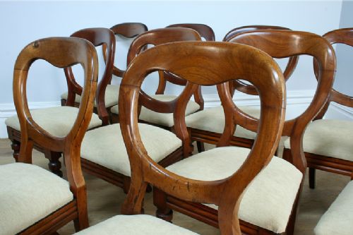 fig 4. Victorian Set of 12 Mahogany Balloon Back Dining Chairs
