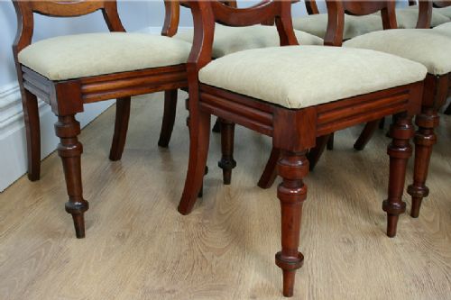 fig 7. Victorian Set of 12 Mahogany Balloon Back Dining Chairs
