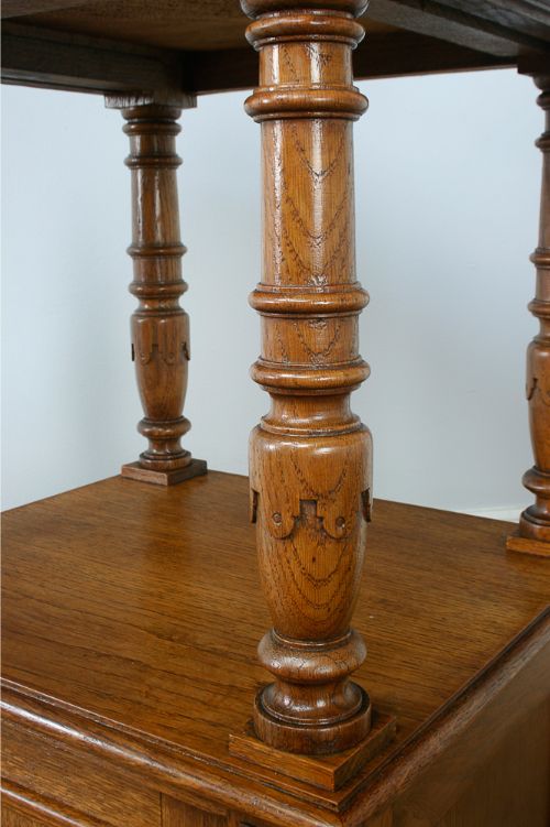 fig 6. Pair of French Period Marble & Oak Bedside Cabinets (Circa 1910)
