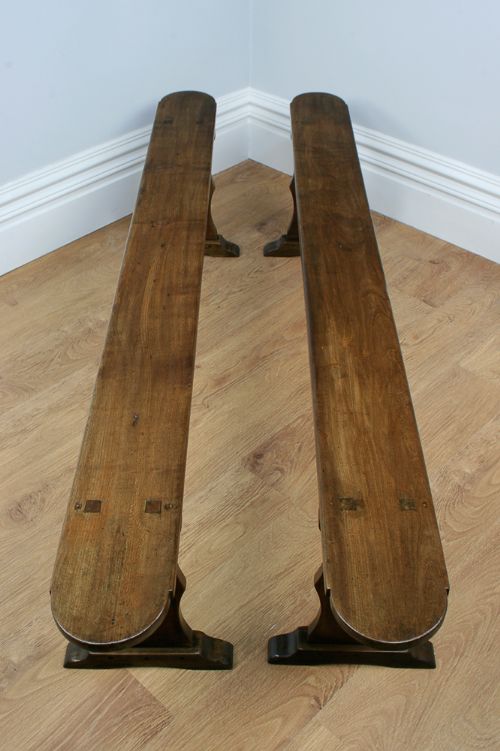 fig 2. Pair of 6ft 7” French Antique Provincial Cherry Wood Benches (Circa 1850)