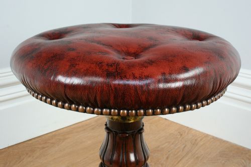 fig 3. Adjustable William IV Rosewood & Leather Circular Stool (Circa 1835)