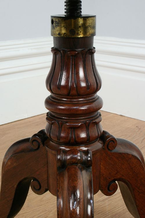 fig 6. Adjustable William IV Rosewood & Leather Circular Stool (Circa 1835)