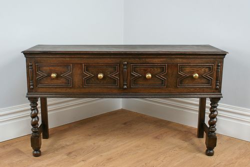 fig 1. Jacobean Style Oak Geometric Dresser Base (Circa 1840)