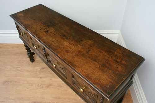 fig 3. Jacobean Style Oak Geometric Dresser Base (Circa 1840)