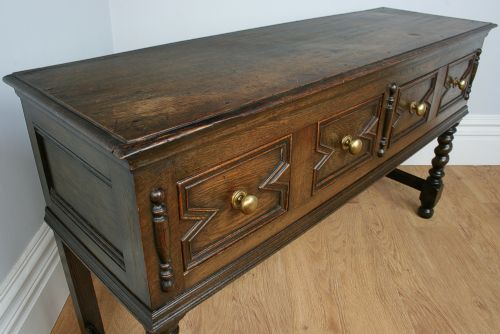 fig 4. Jacobean Style Oak Geometric Dresser Base (Circa 1840)