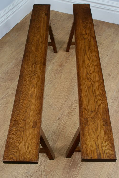 fig 2. Pair of 5ft 7” French Antique Provincial Chestnut Benches (Circa 1890)