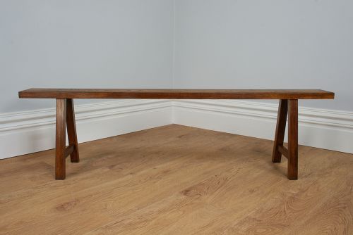 fig 4. Pair of 5ft 7” French Antique Provincial Chestnut Benches (Circa 1890)