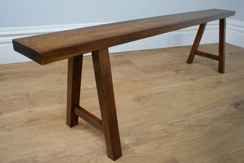 fig 5. Pair of 5ft 7” French Antique Provincial Chestnut Benches (Circa 1890)