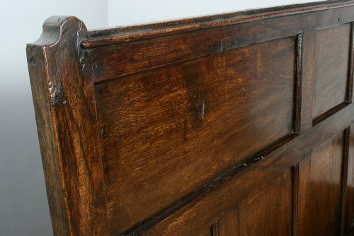 fig 2. 6ft English Charles II Oak High-Back Box Settle (Circa 1680)