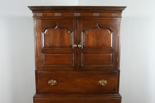 fig 1. George III Welsh Marches Oak Housekeepers Food Cupboard (Circa 1780)