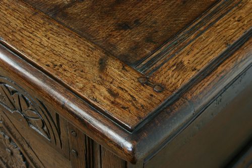 fig 4. Charles II West Country Carved Oak Coffer (Circa 1650 - 1700)