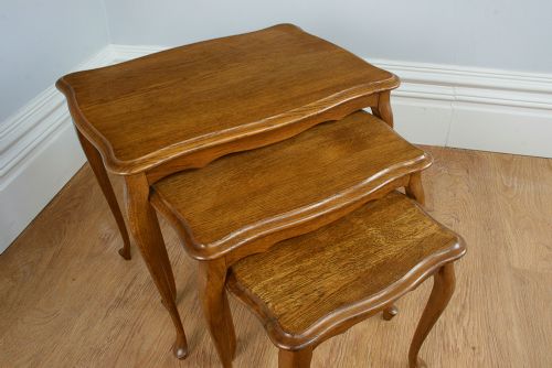 fig 2. Set of 3 Oak Nests of Tables (Circa 1920)