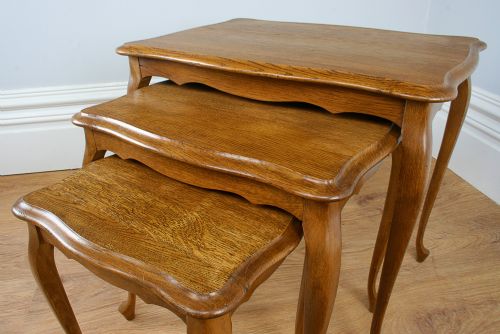 fig 3. Set of 3 Oak Nests of Tables (Circa 1920)