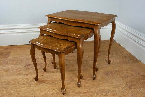 fig 5. Set of 3 Oak Nests of Tables (Circa 1920)