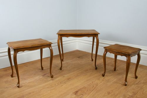fig 6. Set of 3 Oak Nests of Tables (Circa 1920)