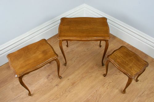 fig 7. Set of 3 Oak Nests of Tables (Circa 1920)