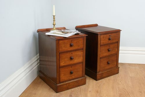 Pair of Antique Victorian Mahogany Bedside Chests (Circa 1860)