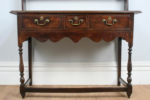 fig 2. English George III Oak Dresser Base & Rack (Circa 1820)