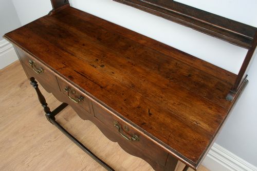 fig 6. English George III Oak Dresser Base & Rack (Circa 1820)