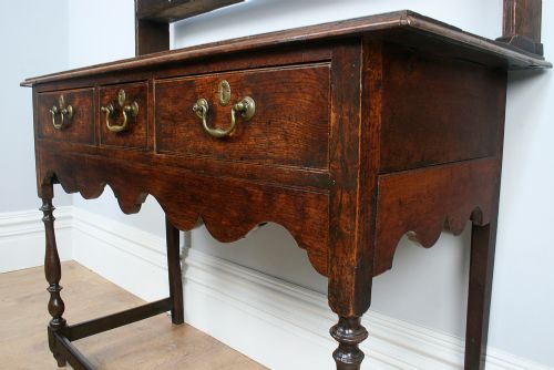 fig 7. English George III Oak Dresser Base & Rack (Circa 1820)