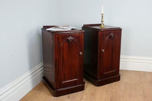 Pair of Large Victorian Mahogany Bedside Cupboards (Circa 1870)