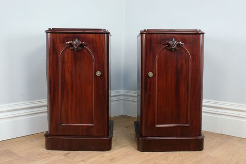 fig 1. Pair of Large Victorian Mahogany Bedside Cupboards (Circa 1870)