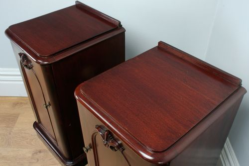 fig 2. Pair of Large Victorian Mahogany Bedside Cupboards (Circa 1870)